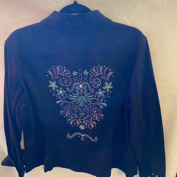 Christine Alexander denim bling jacket size Medium - Picture 2 of 4